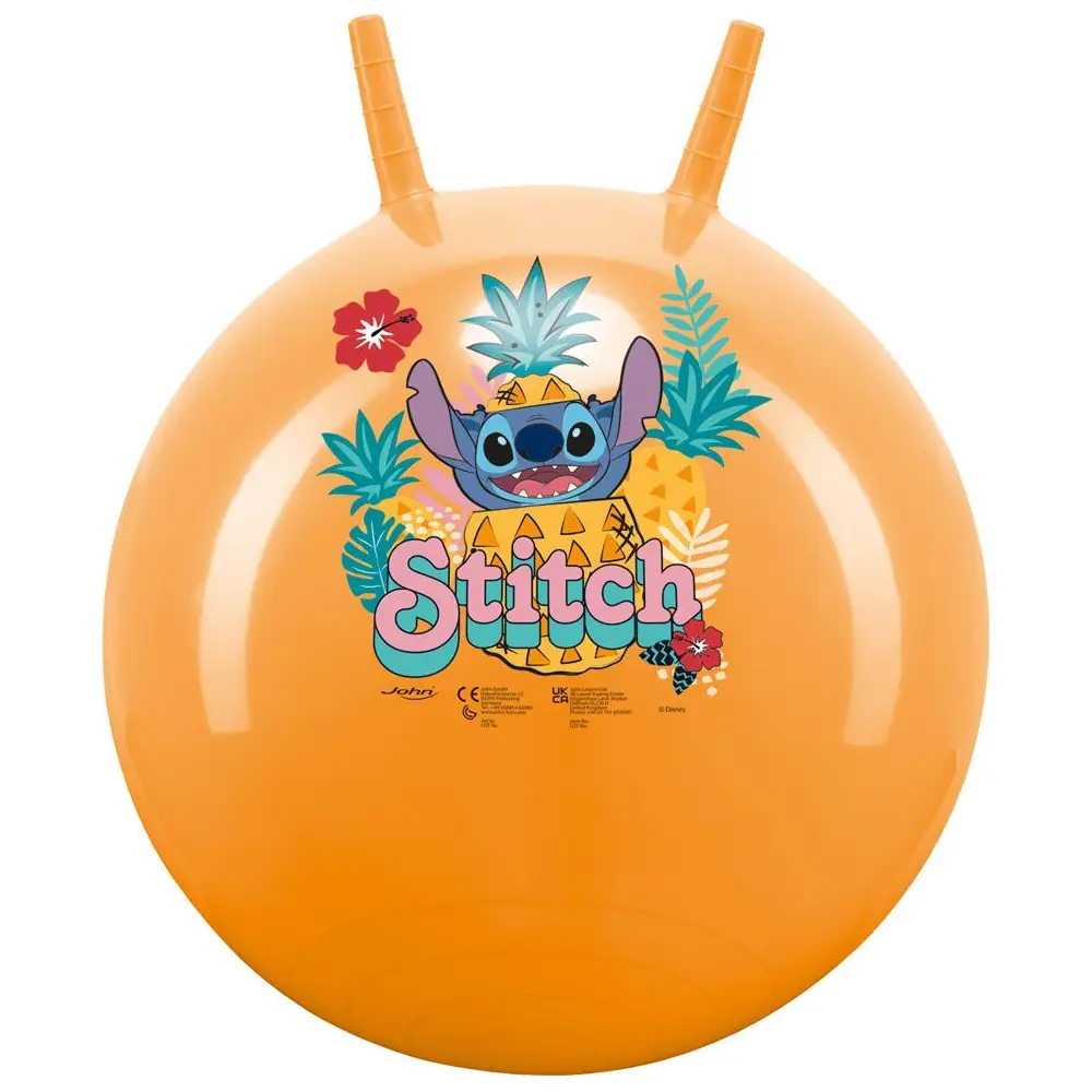 John ballon sauteur Disney Stitch pour enfants 45-50 cm caoutchouc orange