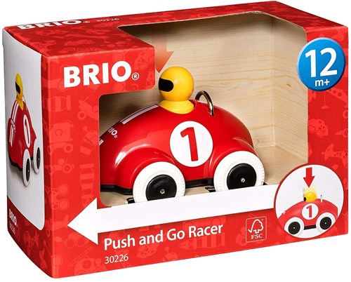 Brio voiture de course Push & Go - voiture jouet en bois rouge - 30226-3