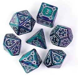 HOT Games set de dés jumbo château vert-violet 7 pièces Donjons et Dragons