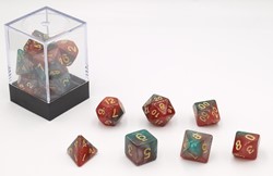 HOT Games Dobbelstenen Stardust Rood/Groen 7set
