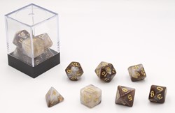 HOT Games Dobbelstenen Stardust Zwart/Wit 7 set