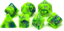 HOT Games Dobbelstenen Toxic Groen/Blauw 7 ass zak