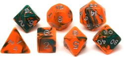 HOT Games Dobbelstenen Toxic Oranje/Groen 7 ass za