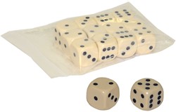 HOT Games Dobbelsteen 18 mm.créme-wit VE.12
