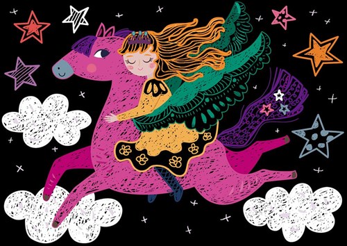 Avenir Livre Scratch Art Mini A6 princesse couleurs arc-en-ciel-2