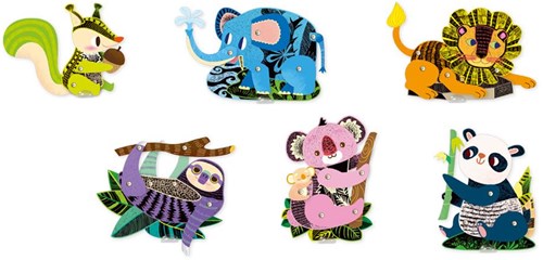 Avenir Scratch kit créatif animaux sauvages marionnettes articulées 6 pièces 5+-3