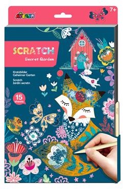 Avenir livre d'art à gratter A4 jardin secret dessin créatif 15 pages
