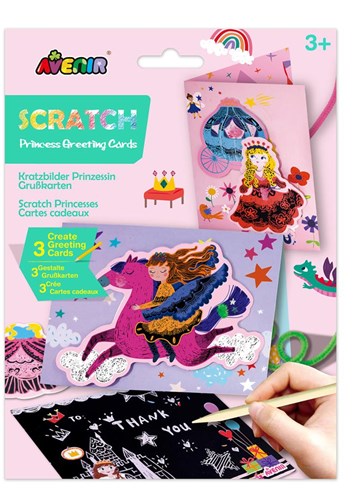 AVENIR Scratch Art - Cartes de voeux - Princesses