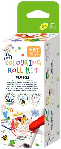 Haku Yoka jouet rouleau à colorier - Mini set véhicules papier FSC