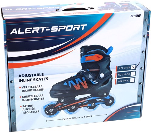 Alert patins à roulettes enfants orange taille 31-34 réglables