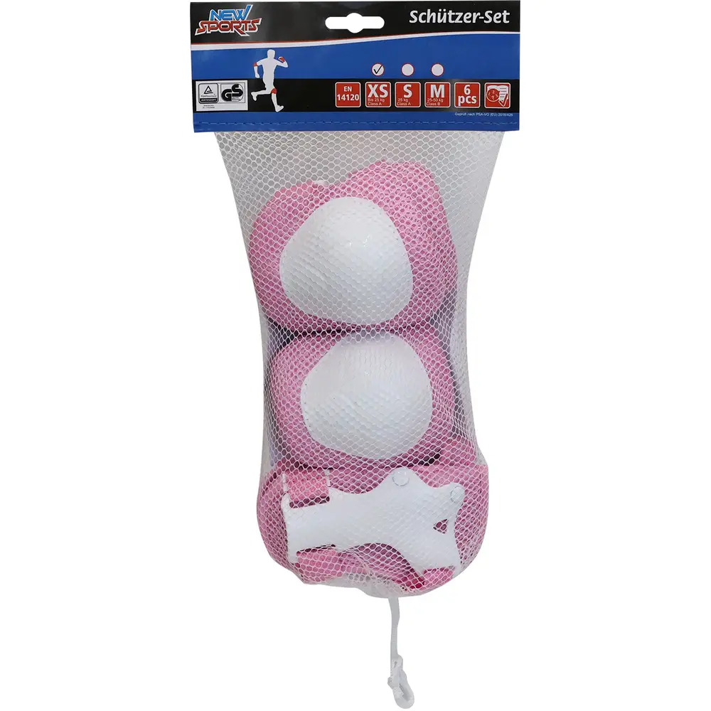 New Sports set de protection enfant rose XS jusqu'à 25kg skate vélo