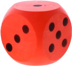 Grand dé en mousse souple rouge 16cm accessoire de jeu de dés