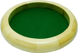 HOT Games Piste de dés en bois brut 30cm rond en feutre vert