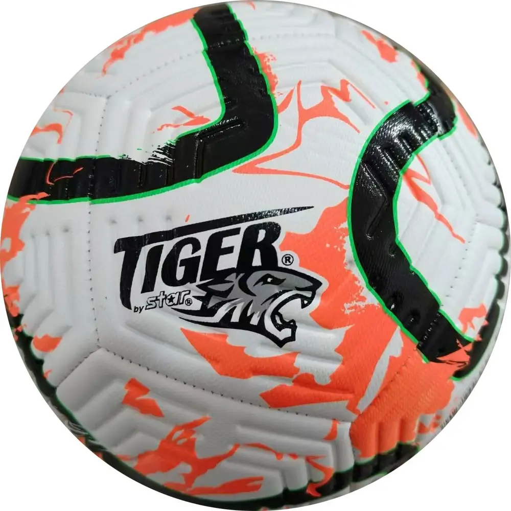 New Sports ballon de football blanc/orange taille 5 PVC extérieur