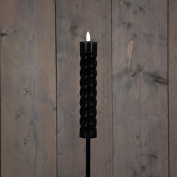 Anna's Collection torche solaire de jardin noire sur piquet 97cm éclairage extérieur