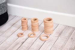 TickiT anneaux de jeu en bois 48mm - lot de 10 anneaux en hêtre