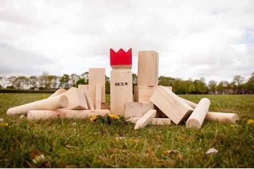 Longfield Games Kubb Viking Original Rubberhout - Roi Rouge-3
