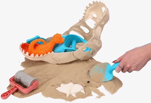 KiddyGo set de plage dinosaure - jouet de plage moules T-Rex blanc-3