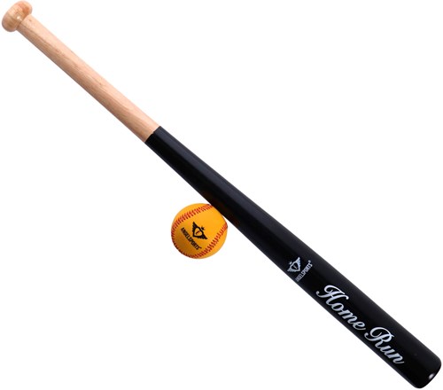 Angel Sports set de baseball - batte en bois 28 pouces avec balle noire-3