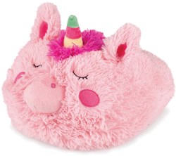 Noxxiez chauffe-pieds licorne - coussin jouet rose en peluche