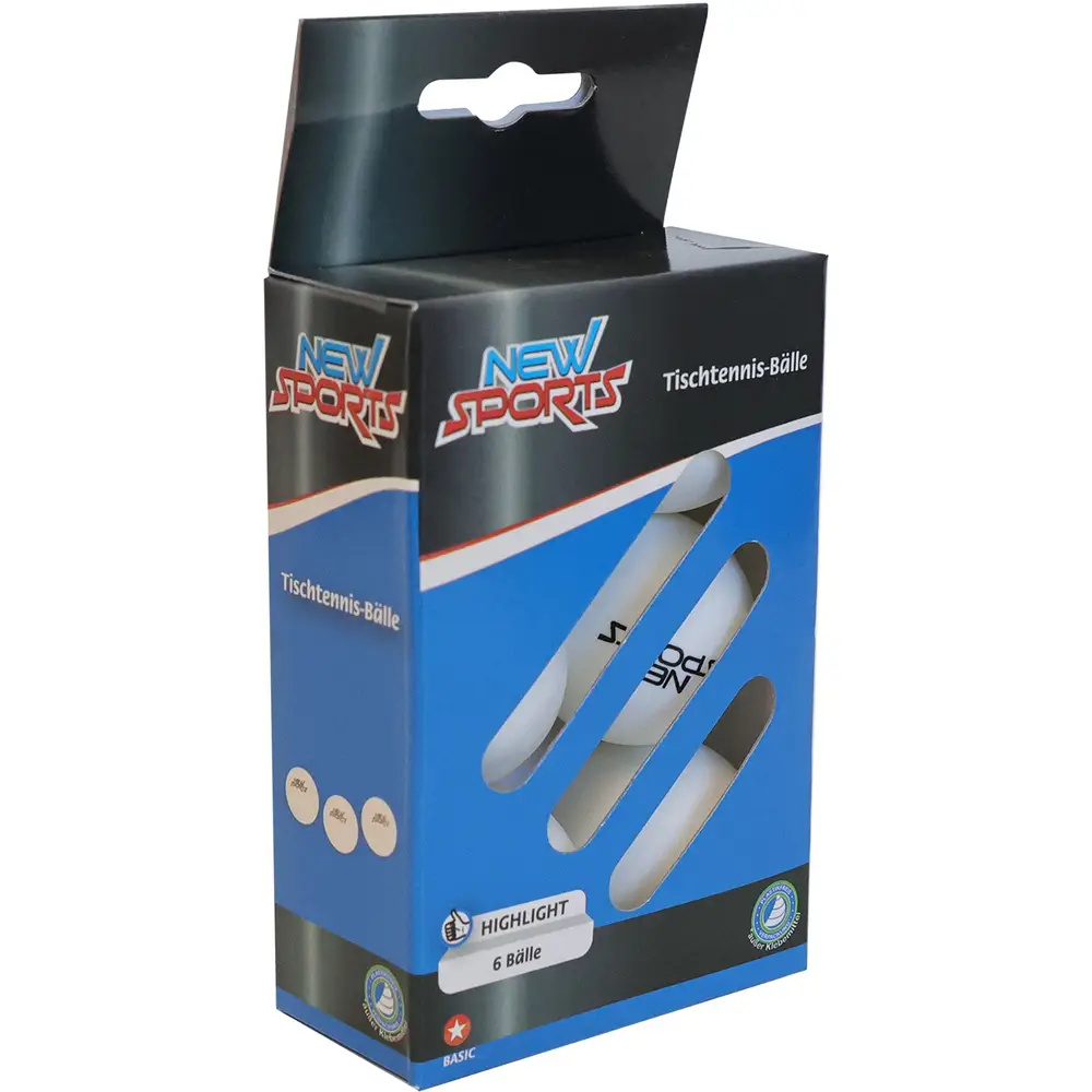 New Sports balles de tennis de table blanches 6 pièces pour s'amuser