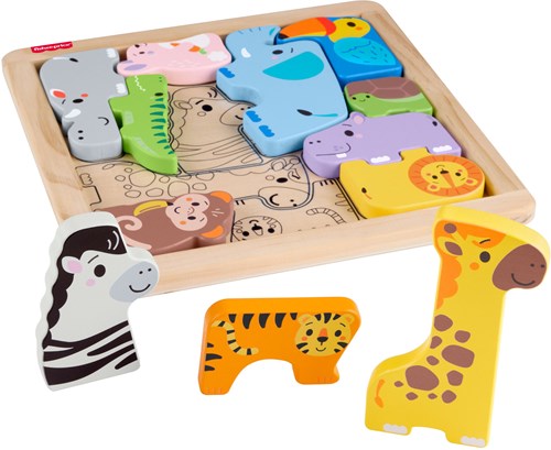 Mattel puzzle en bois animaux Fisher-Price - jouet éducatif