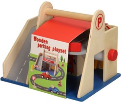 Garage en bois jouet avec voitures et accessoires
