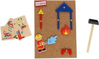 Hamertje Tik Pompier jouet en bois dans boîte de rangement jeu créatif