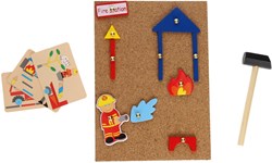 Hamertje Tik Pompier jouet en bois dans boîte de rangement jeu créatif