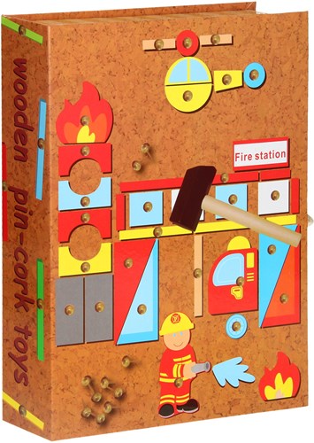 Hamertje Tik Pompier jouet en bois dans boîte de rangement jeu créatif-3