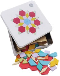 Blocs mosaïque jouet éducatif en bois 52 pièces multicolore
