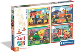 Clementoni puzzle 4-en-1 Noli Busy at Work - puzzle coloré pour enfants