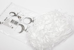 Attache ballon avec ruban poly blanc - Accessoires ballons 100 pièces