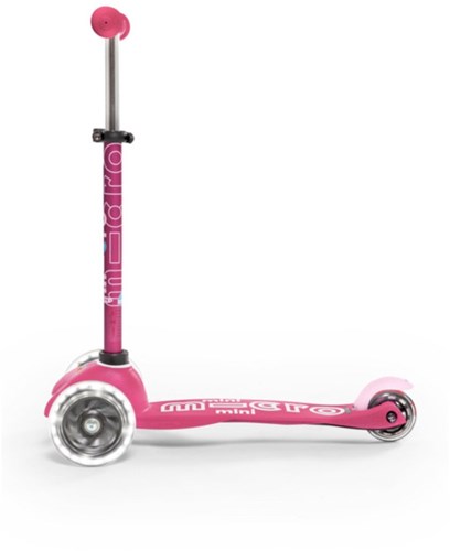 Micro trottinette enfant Mini Micro Deluxe LED rose avec guidon réglable-2