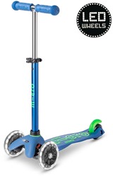 Micro trottinette enfant Mini Micro Deluxe LED bleu-vert guidon réglable