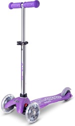 Micro trottinette enfant Mini Micro Deluxe Glitter LED violet - 3 roues - guidon réglable