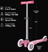 Micro trottinette enfant Deluxe rose avec roues LED - Mini Micro scooter Glitter-2
