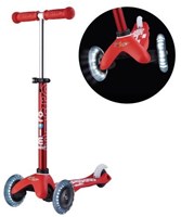 Micro trottinette enfant Mini Micro Deluxe LED rouge - trottinette avec roues LED
