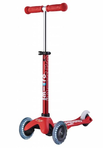 Micro trottinette enfant Mini Micro Deluxe LED rouge - trottinette avec roues LED-2