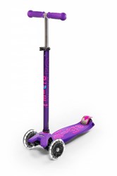 Micro trottinette enfant Maxi Deluxe LED violet - guidon réglable et roues LED