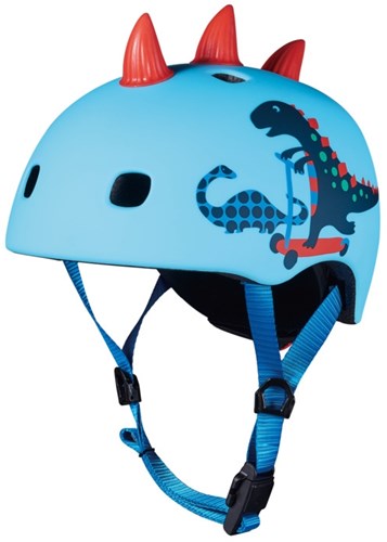 Micro casque 3D Scootersaurus casque vélo enfant bleu M avec lumière LED