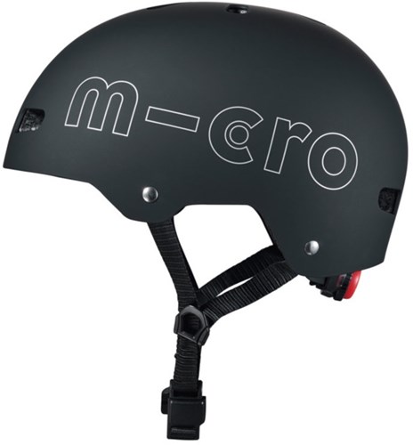 Micro casque vélo ABS Deluxe noir L - avec lumière LED et fermeture magnétique