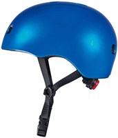 Micro casque enfant vélo trottinette bleu métallique avec lumière LED S-2