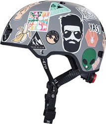 Micro casque vélo ABS Deluxe Sticker L avec LED et fermeture magnétique