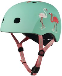 Micro casque vélo Flamingo menthe avec lumière LED pour enfants taille M