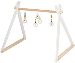 Heimess baby gym en bois orange-bleu réglable 61x57x55cm