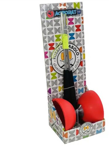 Acrobat - Boxed set 105 Rubber diabolo Red + aluminum hand sticks