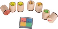 Goki set de tampons jouet - 8 pièces avec encre colorée-3