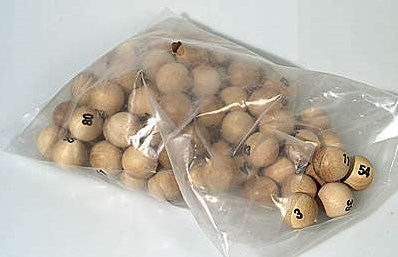 HOT Sports + Toys boules de bingo en bois 75 pièces numérotées 25mm jeu
