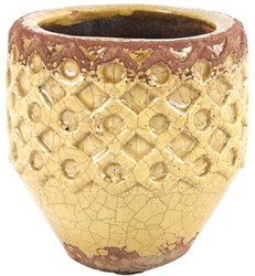 Countryfield pot de fleurs céramique jaune 13x13cm décoration intérieure